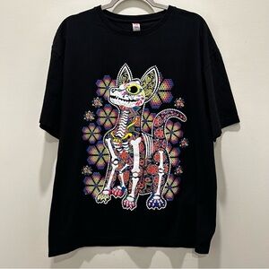 Sugar Skull Dia De Los Muertos Day of the Dead DogT-shirt Sz XL